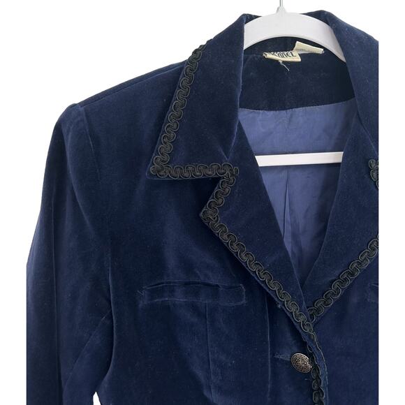 Vintage Coach + Camel Blue Velvet Jacket Small - Picture 6 of 6
